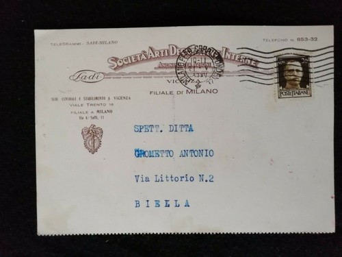 Cartolina milano società arti - società,