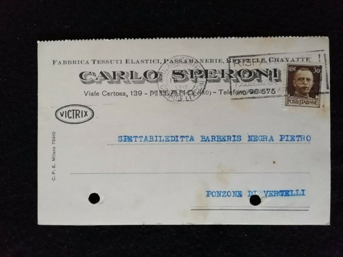 Cartolina milano carlo speroni - milano,