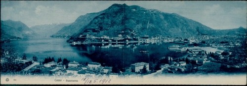 Cartolina pieghevole como - pieghevole,
