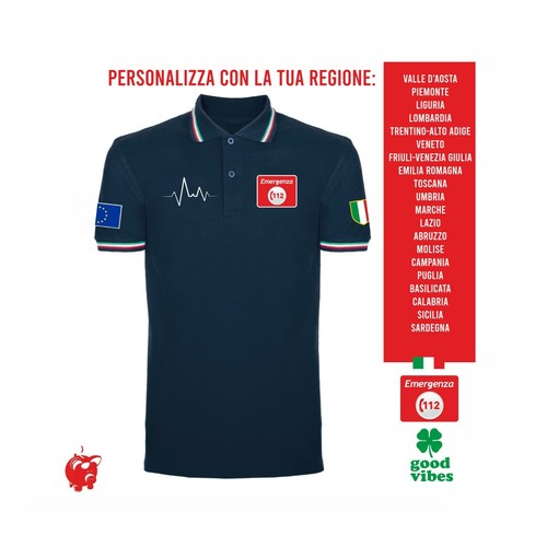 Polo tricolore emergenza 112 - polo,