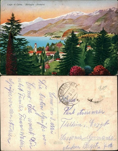 Cartolina bellagio lago - cartolina,